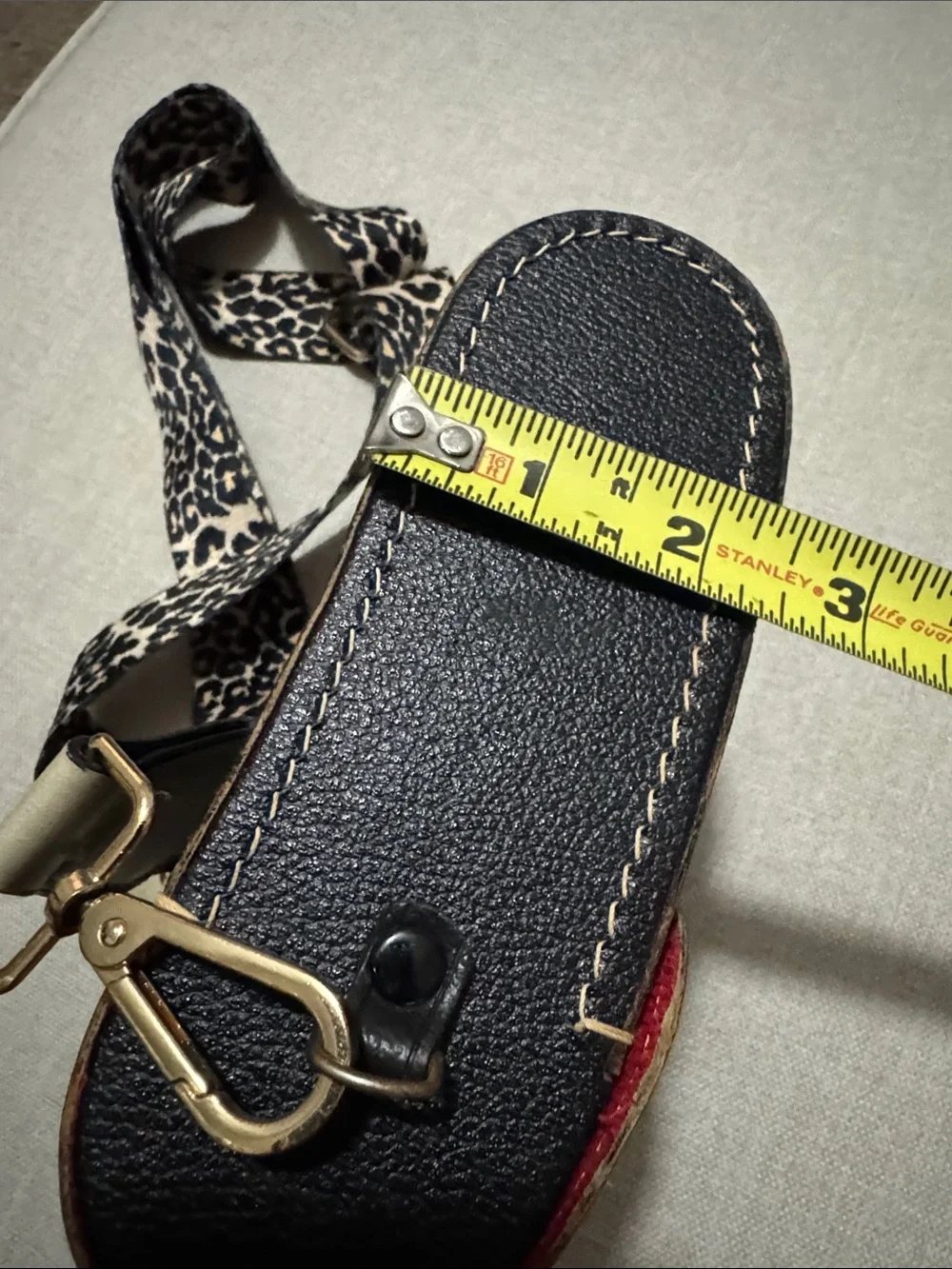 Vintage Camera Case-Repurposed To Be Crossbody Bag-Black-Animal Print Strap-GUC